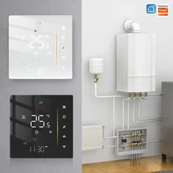 Smart WiFi and Zigbee Thermostat for Floor Heating and Boiler Control - Compatible with Tuya, Smart App, Alexa, and Google Voice (Gas boiler)