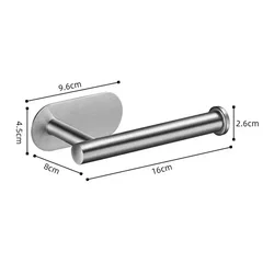 Sleek Black Stainless Steel Self-Adhesive Toilet Roll Holder - Easy No-Screw Installation (B-silver1)