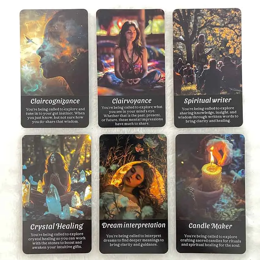 Tarot Deck Spiritual Gifts Oracle Cards 12x7cm,56-Cards Divination 4