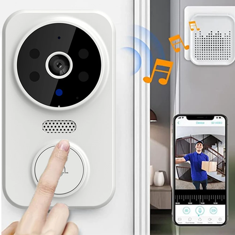 WiFi 스마트 비디오 초인종 카메라 나이트 비전 무선 비주얼 인터콤 초인종 지능형 초인종 실내 실외 감시
