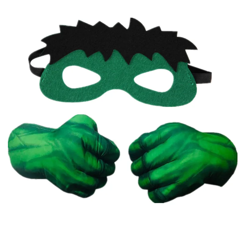 Avengers Hulk Glove Mask Cosplay Spiderman Gloves Superhero Kids