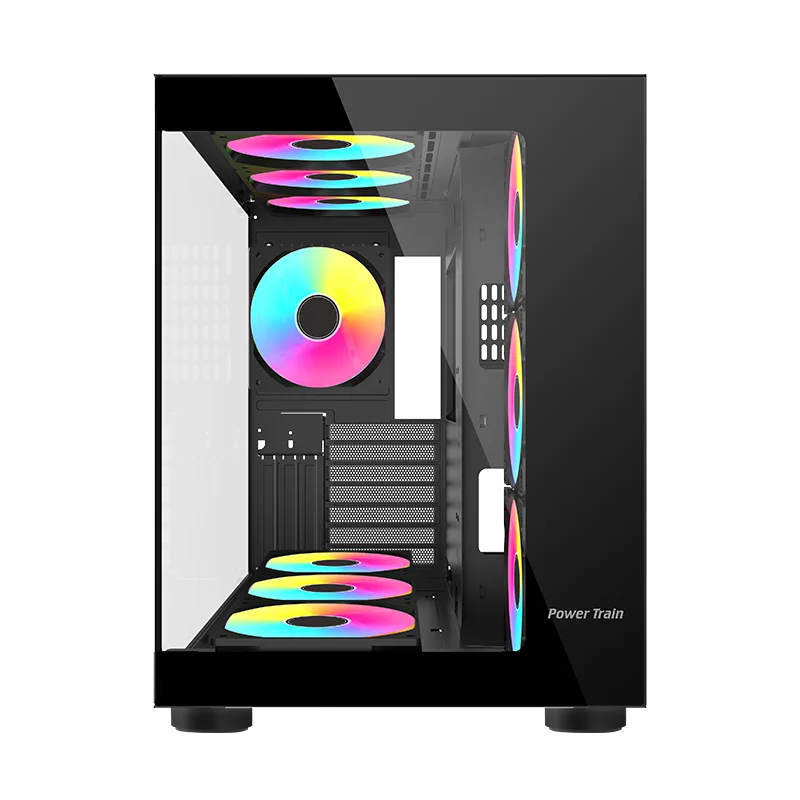 Power Train DreamLand ATX PC case Sea view room Computer Case Panoramic Tempered Glass Side Transparency