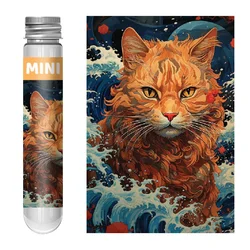 150PCS Mini Test Tube Jigsaw Puzzles - Adult Decompression & Educational Toy Set (C-079 ukiyo-e cat)
