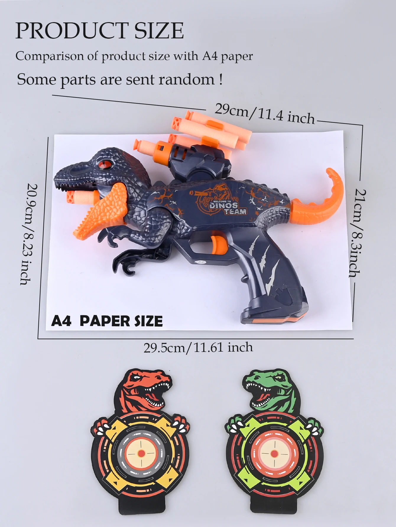 Dinosaur EVA Suction Cup Soft Bullet Gun Toy, Aerodynamic Dual Ballistic Launcher For 8+ Some Accessories Random 6