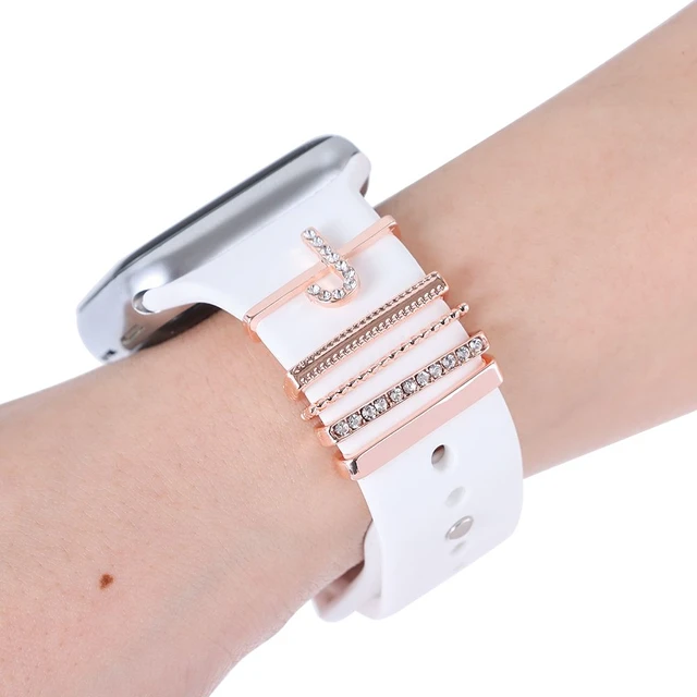 Smart Watch Silicone Strap Accessories 5pcs Diamond Ring For Apple