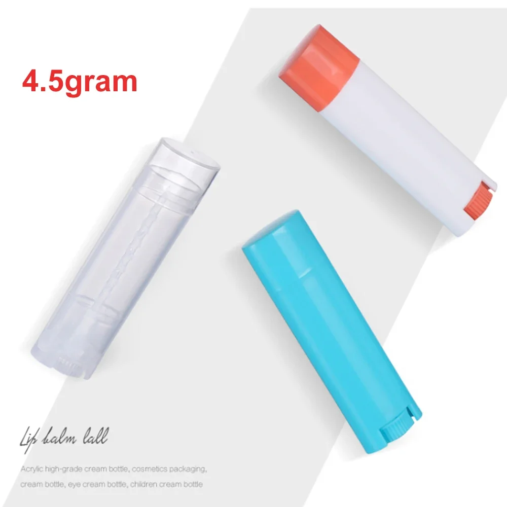 

5pcs Clear Empty Oval Deodorant Lip Balm Tubes - Twist-up Refillable Containers for DIY Travel