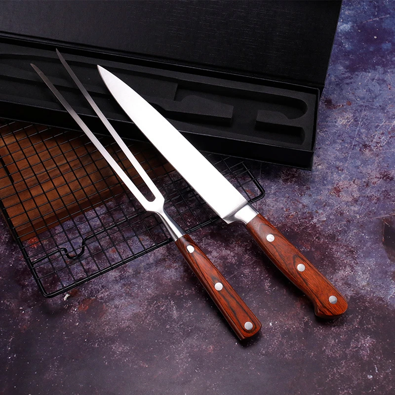 gokken Bouwen op Inactief 2pcs Barbecue Knife Set Stainless Steel Outdoor Steak Roast Lamb Bbq  Teppanyaki Set Tools Conjunto De Facas Keuken Accessoires - Knife Sets -  AliExpress