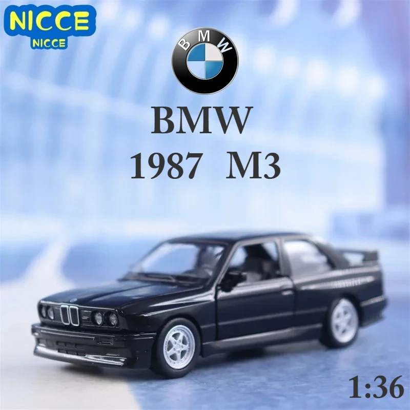 

Металлическая Модель автомобиля Nicce 1:36 1987 BMW M3, литой автомобиль из сплава, модель автомобиля с отворотом, игрушки для детей, подарок на день рождения, коллекция D62