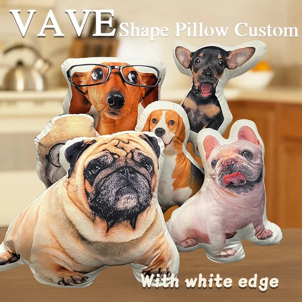 Photo Cushion Photo Custom Shape Pillow Case DIY Pet Cushion Toys Dolls Stuffed Animal Dog Cat Picture Pillow Customization Sofa Car Cushion