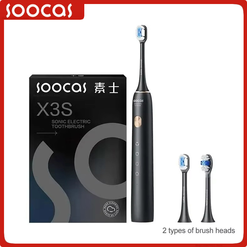 SOOCAS X3S Adult Sonic Electric Smart Toothbrush IPX8 Waterproof 180 Days Battery Life Ultrasonic Soft Cloud Toothbrush Heads