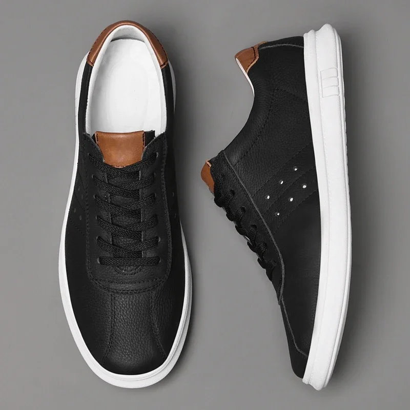 Luxury Brand Men Shoes Tenis Masculino Lace Up Sneakers Man Genuine Leather Casual Shoes For Men Comfortable Walking Board Shoes 5