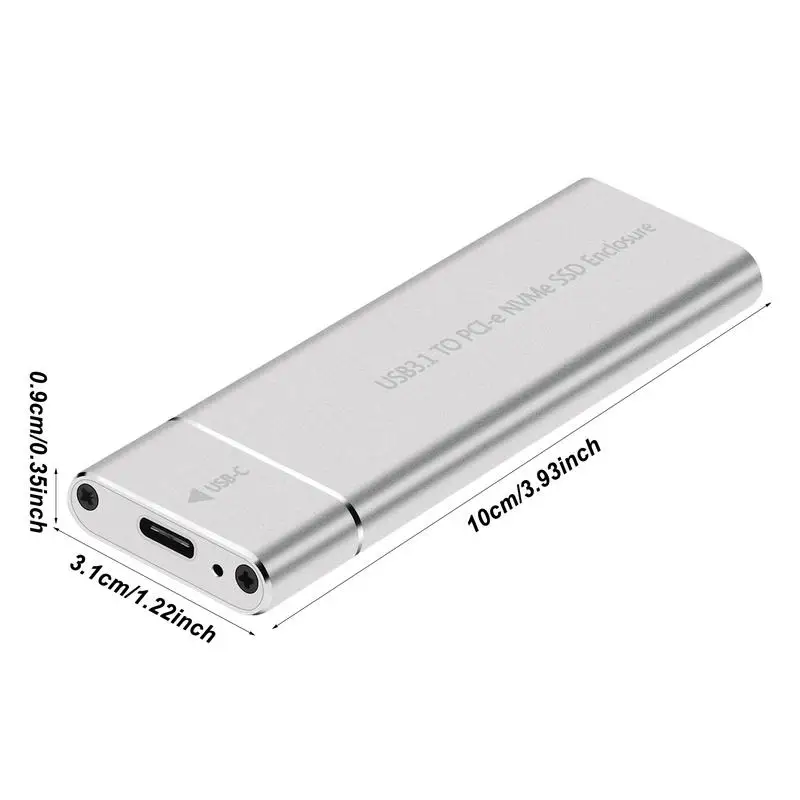 NVMe M2 SSD Enclosure External Case PCIE 10Gbps USB 3.1 Gen2 USB C Adapter Aluminum Box M.2 NVMe Case