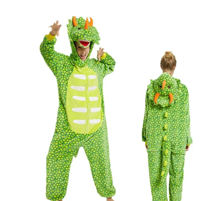 

Dinosaur Adult Pajamas Unisex Animal Onesie Costume with Zipper Novelty Pajama Parade Theme Party Halloween Cosplay Home Leisure
