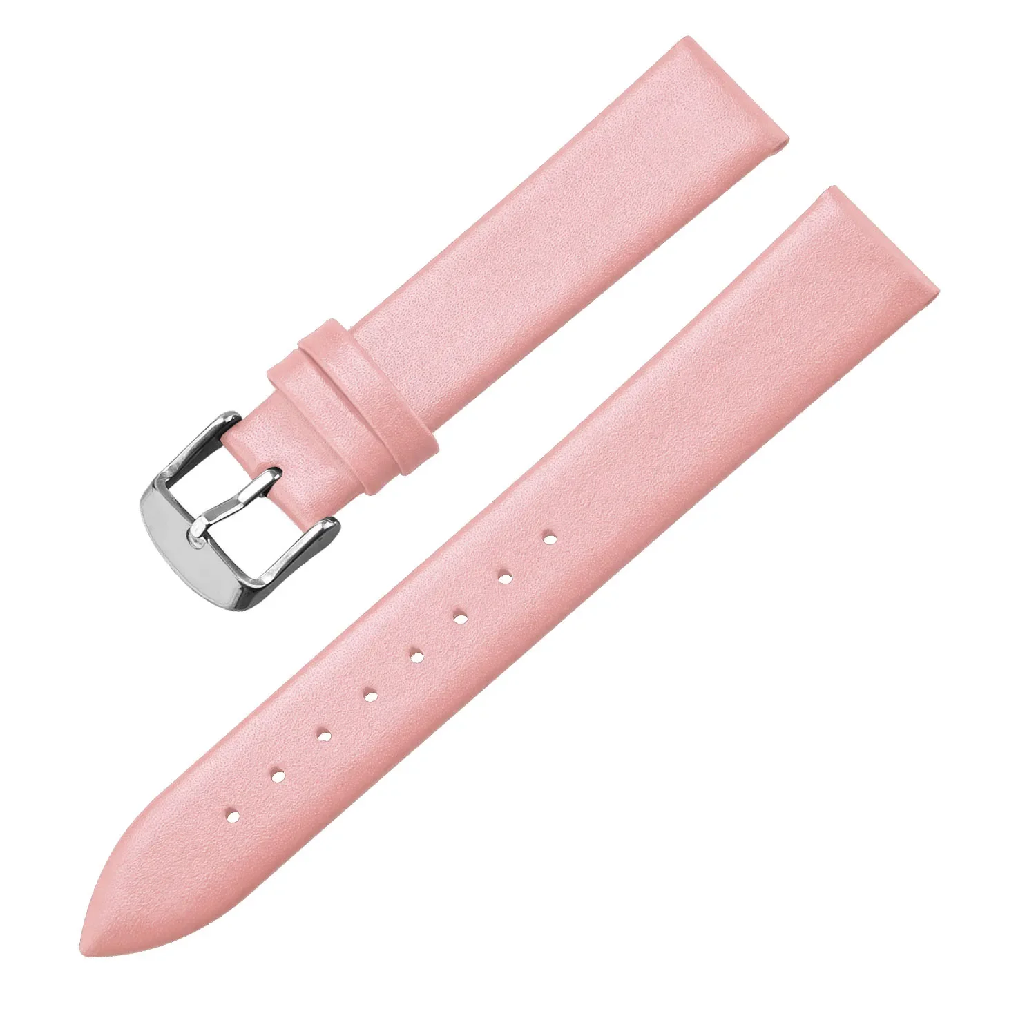 Elegant Calf Leather Watch Strap with Silver Buckle – Genuine Leather Band