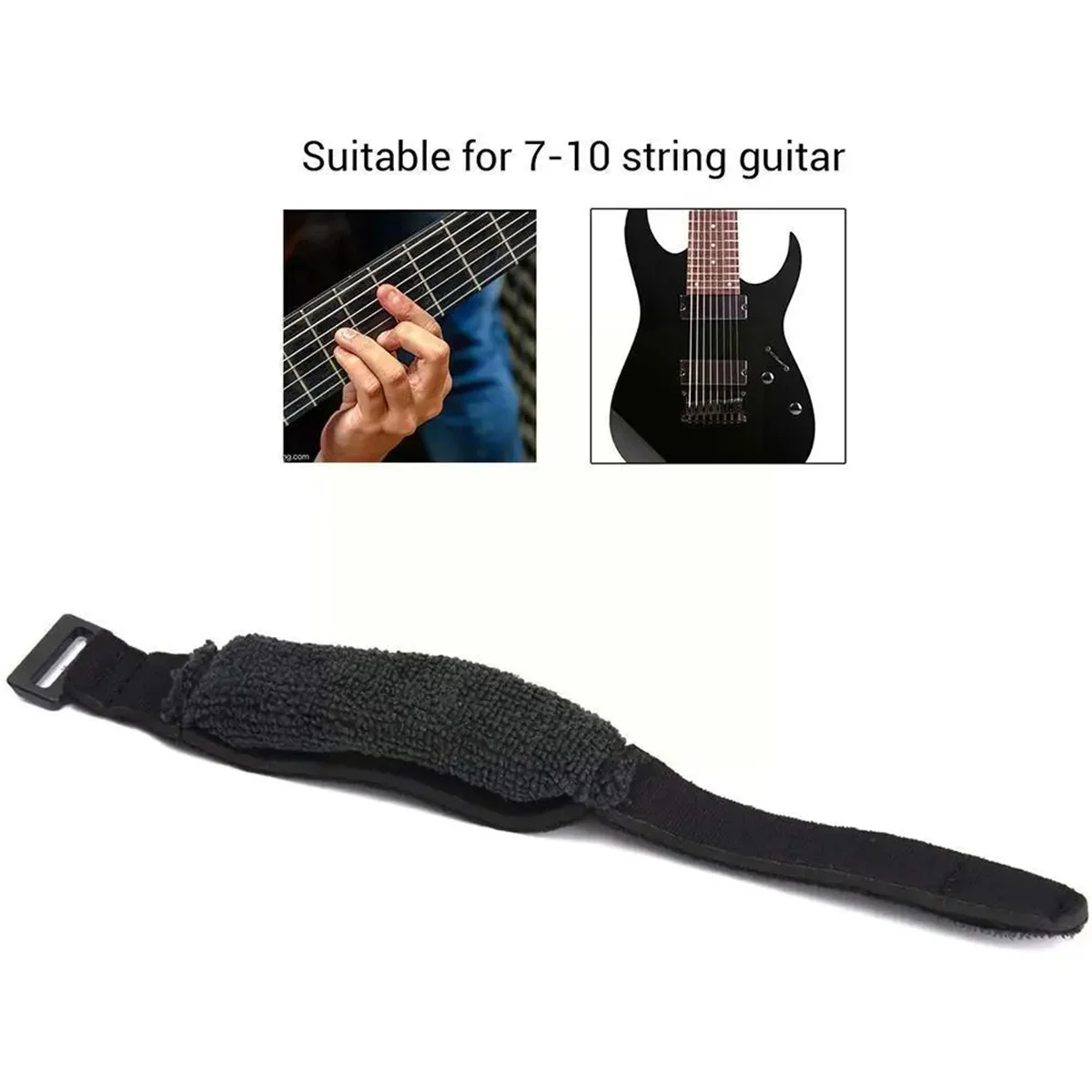 Miwayer Gitarrenbundsaiten Mute Noise Damper Mute Wraps Schwarzes Gitarrenstrahlband für Gitarren, Bass und Ukulele – Detail 4