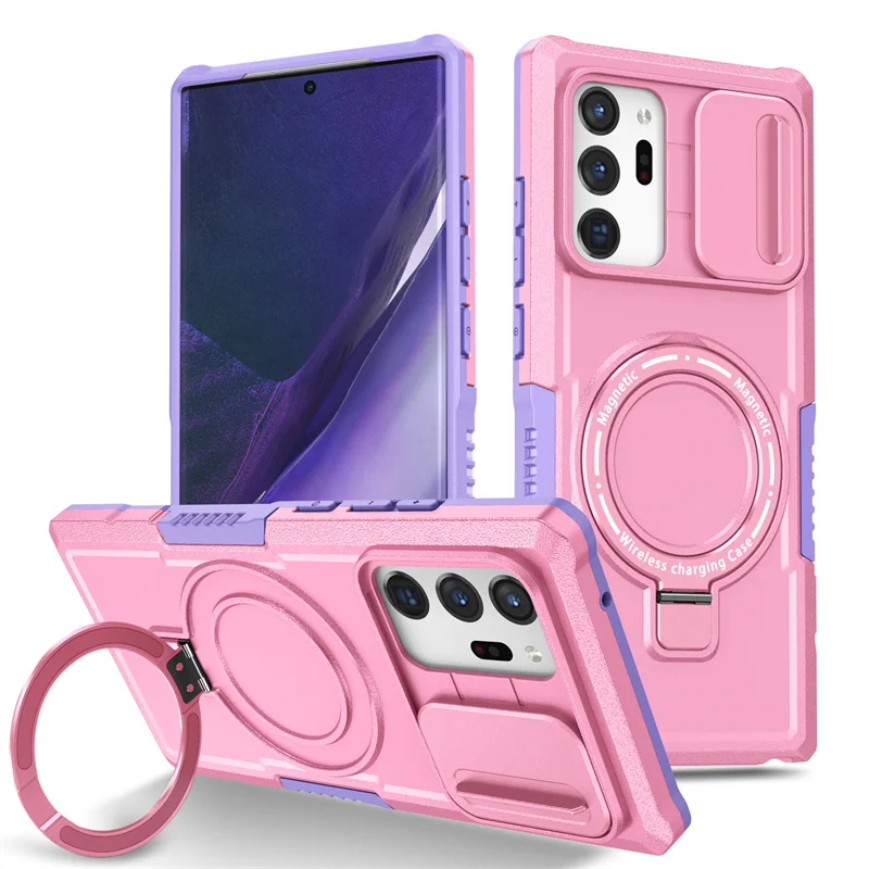 Luxury Magnetic Wireless Charging Case with Ring Holder