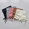 Summer Yoga Shorts Women Fitness Shorts Breathable Sports Edge Drawstring High Waist Running Cycling Shorts Workout Gym Shorts