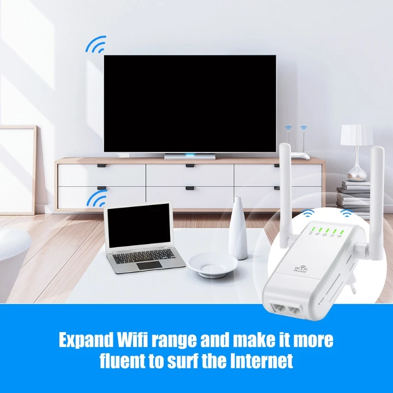 Estensore Portata Wifi Amplificatore Segnale Wifi Bianco/Nero Amplificatore Internet Wireless Amplificatore Segnale Abs