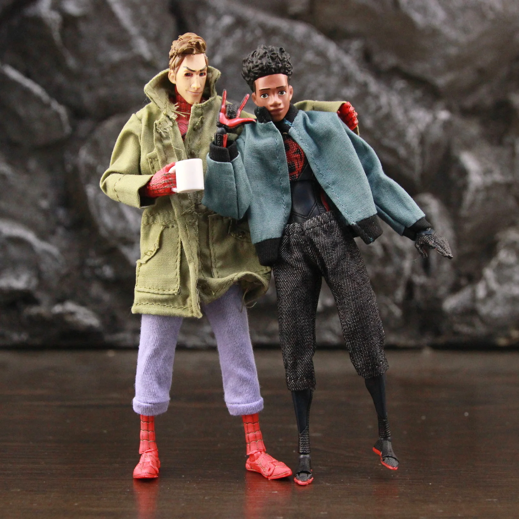 Spider Man In The Spider-Verse Peter Parker Miles Morales 6 "Action Figure In The Spider Verse Comic Movie Toys Doll Ko'S