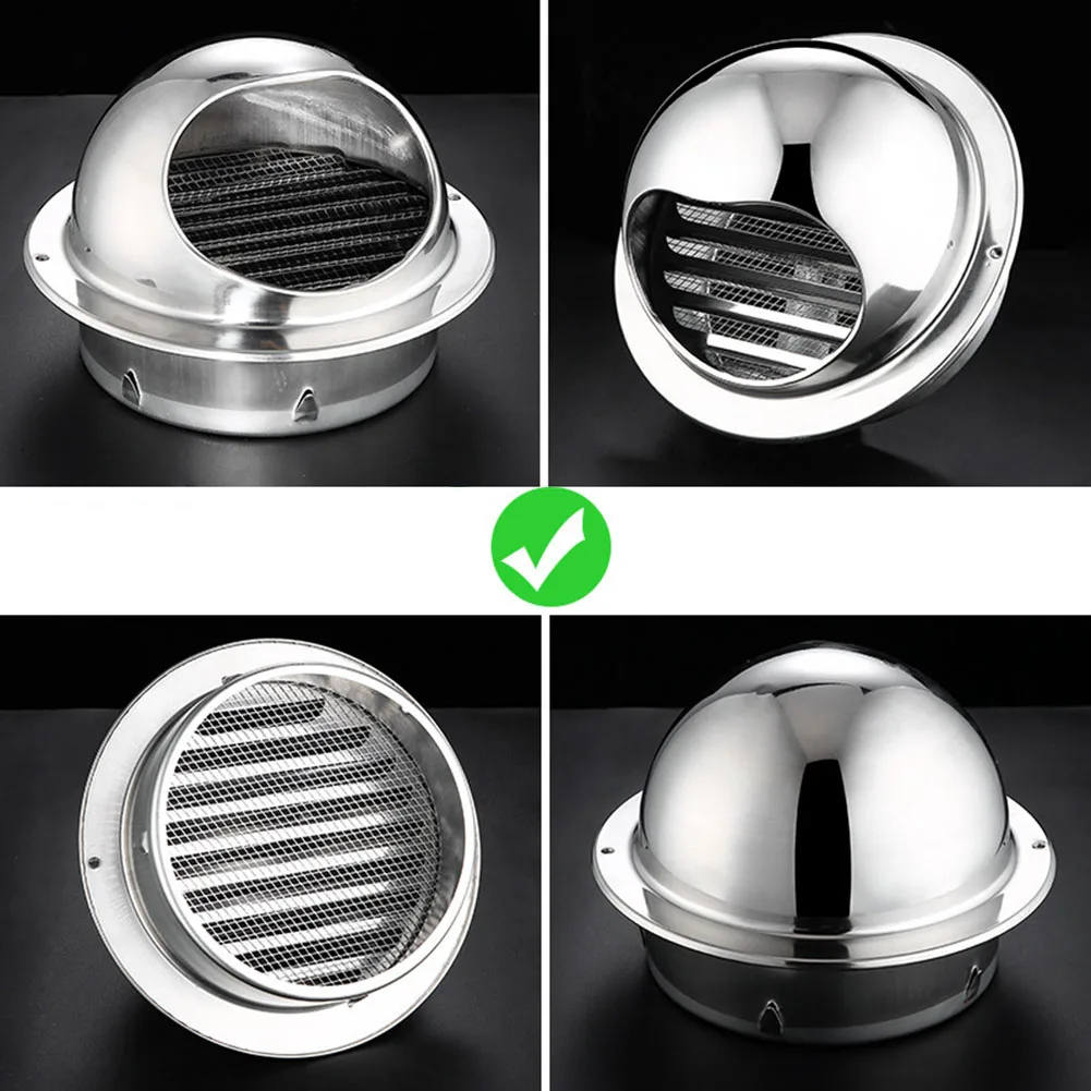 Ducting Ventilation Cover Air Vent Grille Ventilation Grille Air Vent Cover 75mm-200mm Stainless-Steel Wall Ceiling Air-Vent Ducting Ventilation Exhaust Grille Cover Outlet for Heating Cooling