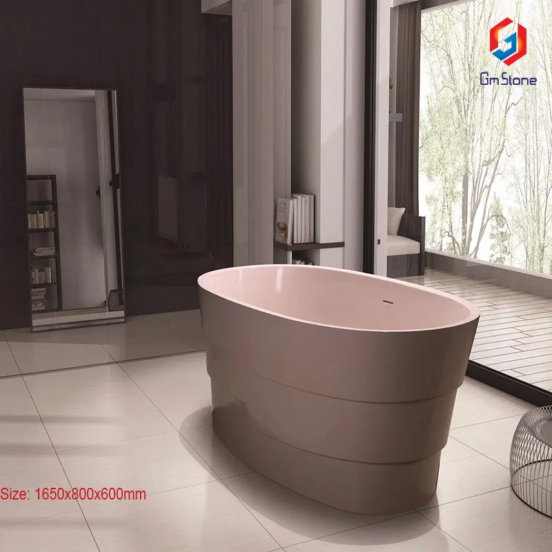 Freestanding Bath Tub Artificial Stone Tub Modern For Hotels Solid Factory Best Price Large Acrylic White Color