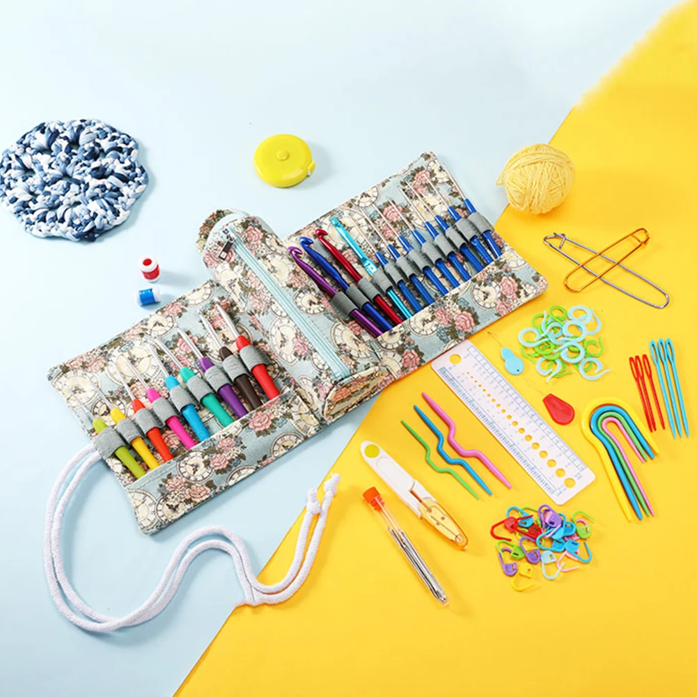 DIY Crochet Hooks Set 2mm To 6mm with Storage Bag and Crochet Needle Accessories Yarn Set Knitting Yarn
