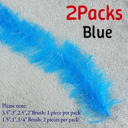 Streamer Dubbing Brush Fly Fishing Tying Material Pack for Salmon and Steelhead Flies, Chenille/Hackle Alternative (2Packs Blue)