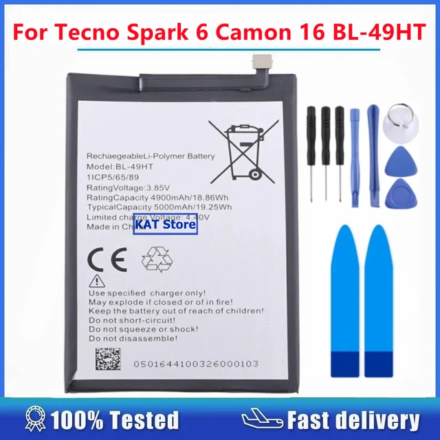 Pengganti baterai untuk Tecno Spark Camon 16 BL-49HT 5000mAh