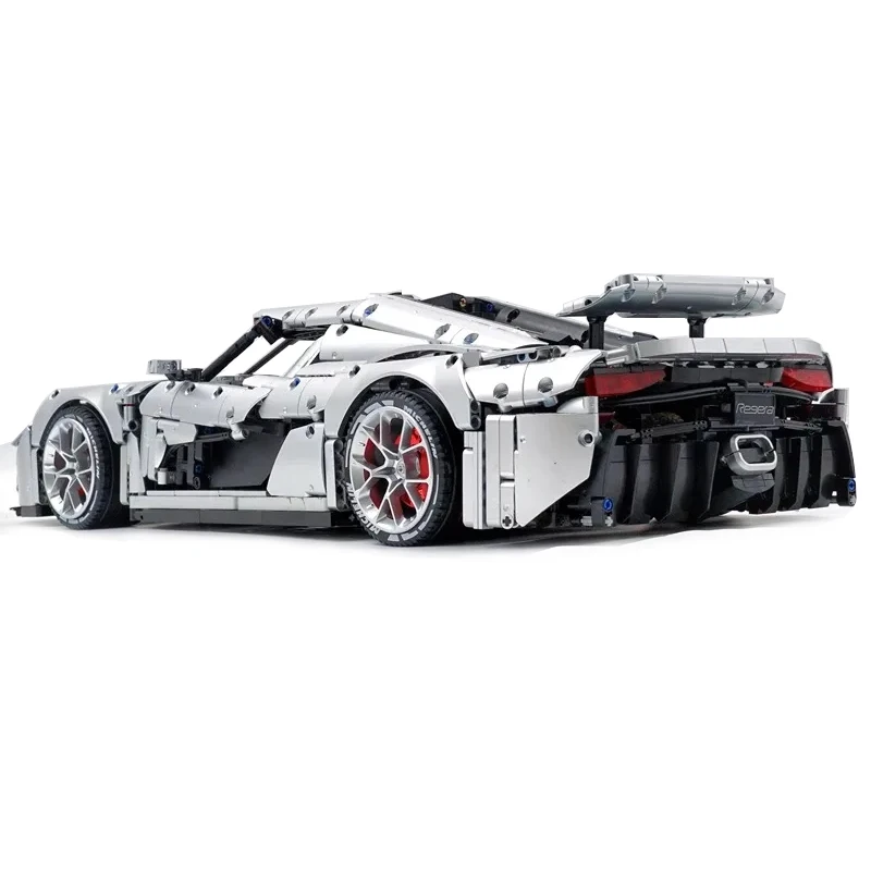 New Technical Plating Silver MOC-30506 Regera Scale 1:8 Car Model Building Blocks Bricks Puzzle Toy Christmas Gifts For Kids
