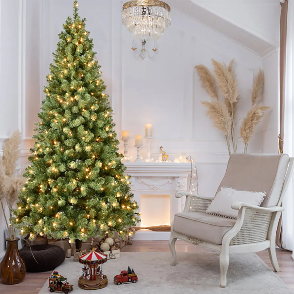 5FT Artificial Christmas Tree with LED Lights – 551 PVC Branch Tips, Foldable Metal Stand, Indoor Holiday Decoration
