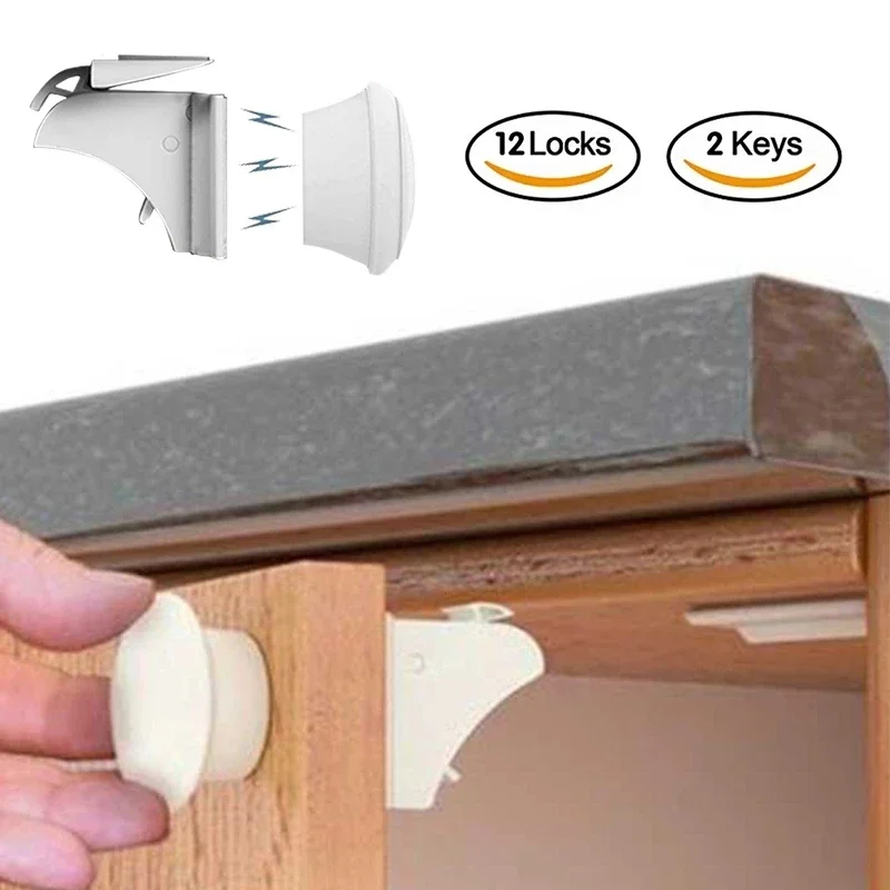 Child Safety Lock Magnetic No Drilling No Screws Door Drawer Children Protection Kids Security baby lock