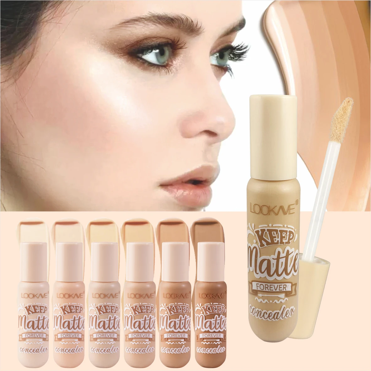 Waterproof Liquid Concealer Foundation Cream, Lasting Full Coverage, Acne Spot, Dark Circles, Dark Concealer, Face Makeup Cosmetic, sponge head concealer liquid concealer makeup concealer waterproof concealer face concealer concealer foundation cream