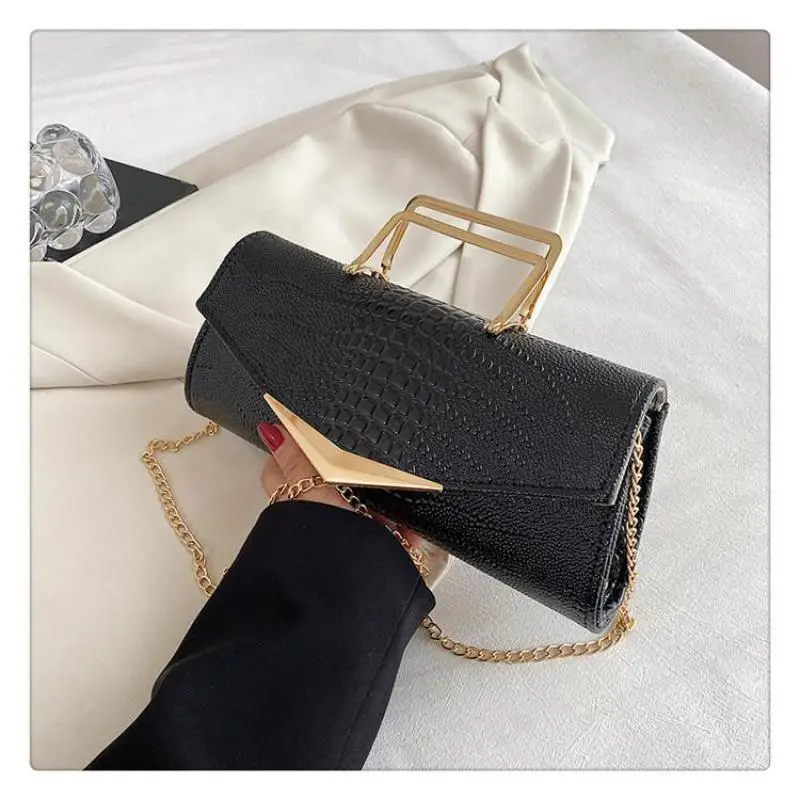 2023 New High Quality Women's Bag with Crocodile Pattern Portable Small Square Bag Chain Strap Single Shoulder Bag Crossbody Bag