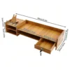 Computer Monitor Stand with Lock, 2 Keys Desktop Laptop Rack with Drawers, with Phone Holder, Wood 4