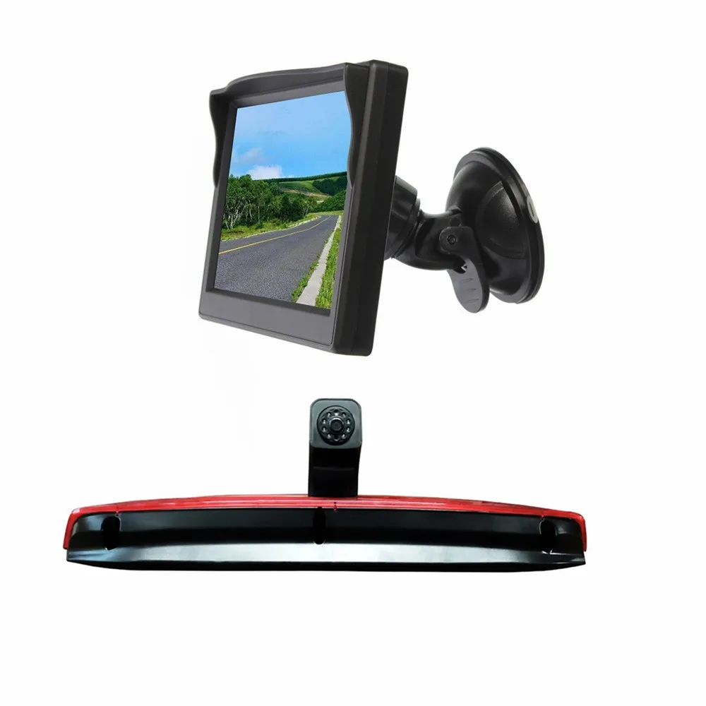 

Brake Light Backup Reversing Camera Kit & Suction Cup Rear View Screen Monitor for Mercedes-Benz Vito 2016 Van (Two Doors )