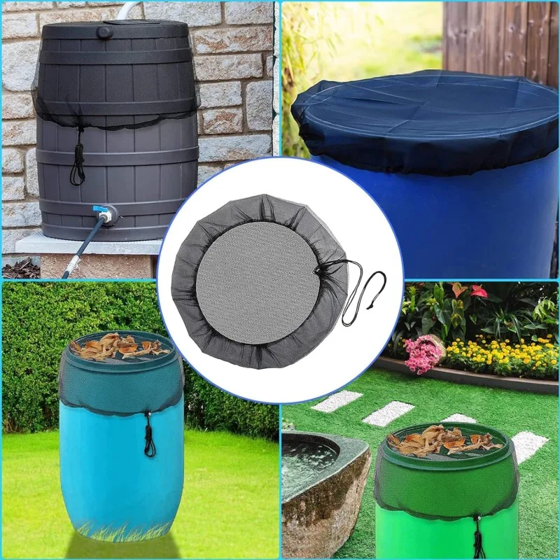 60-100cm Mesh Cover Netting for Rain Barrel Water Collection Anti-fall Leaves