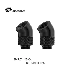 bykski 2pcs/lot 45 Degree / 90 Degree 360 Rotary Compression Fitting G1/4'' Water Cooling Adaptors Metal Connector