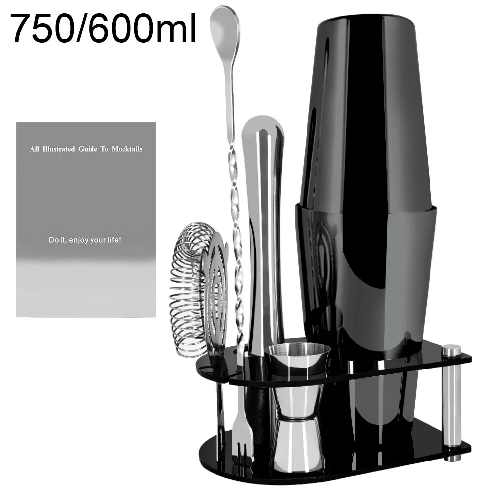 Cocktail Shaker Bartender Kit: 5pcs Bar Tool Set, Cocktail Shaker Set with Stand, Includes Martini Shaker,Strainer,Jigger