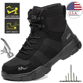 Work Boots Indestructible Safety Shoes Men Steel Toe Shoes Puncture-Proof Sneakers Male Footwear Shoes Women Non Slip Work Shoes 2
