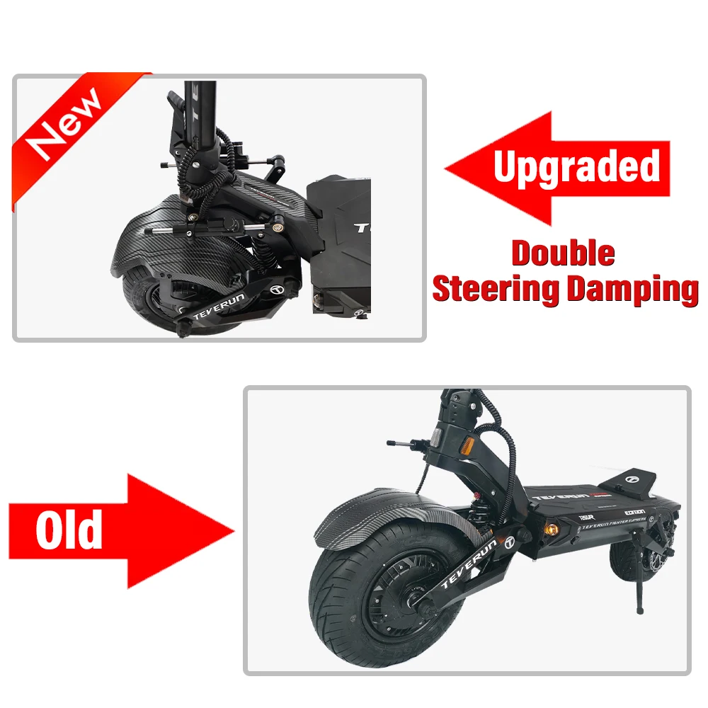TEVERUN Fighter Supreme+ V3 7260R 2500W*2 DualMotor 72V 60Ah Battery 13inch Tire Max Speed 110km/h 4inch Display 4Pistons Brake
