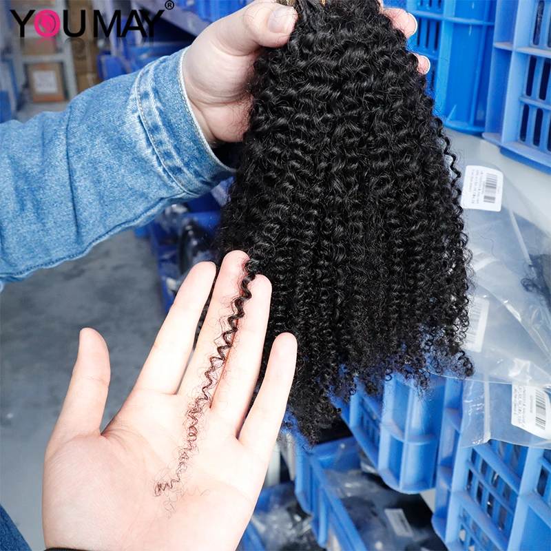 Afro Curly Tape In Human Hair Extensions Mongolian Remy Human Hair Bundle Kinky Curly Tape Ins For Black Women Youmay Virgin