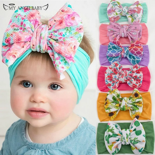 Bandeaux de sauna colorés pour bébé, grand nœud, bandeau pour cheveux,  turban pour bébé fille et garçon pour enfants, motif imprimé mignon,  accessoires pour cheveux de bébé - AliExpress