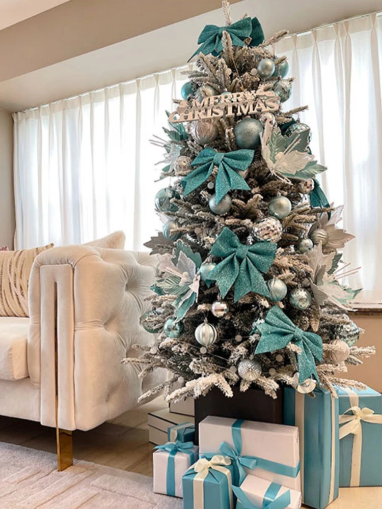 

Encrypted Blue Christmas Tree Set New Year Gift Family Outdoor Luxury Artificial Christmas Tree Ornaments Living Room Home Decor