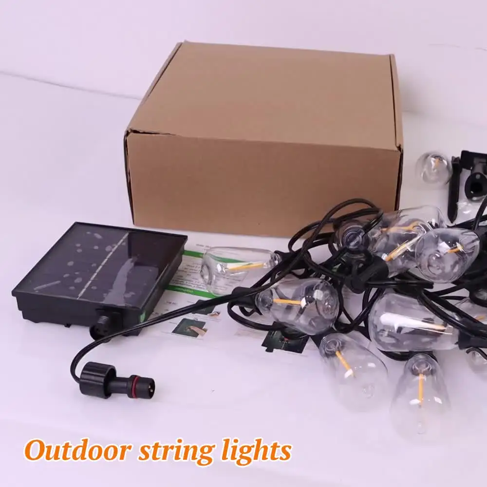 Confezione da 2 luci solari per esterni, 100 LED, 100 LED, impermeabili, per gia
