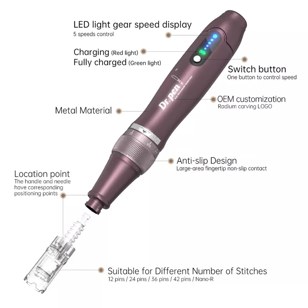 Origina A10 Wireless Dr pen Derma Microneedle Pen Cartridge Needle 5 Speed Professional Microneedling Skin Care microneedling derma pen microneedling needle cartridge microneedling cartridge