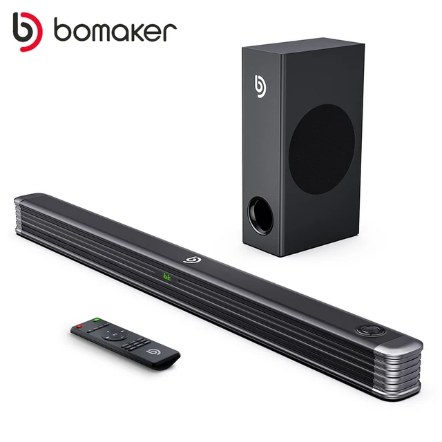 BOMAKER 150W Home TV Theater Soundbar Bluetooth Speakers Wireless Sound Bar 3D Stereo Column Surround Soundbar with Subwoofer