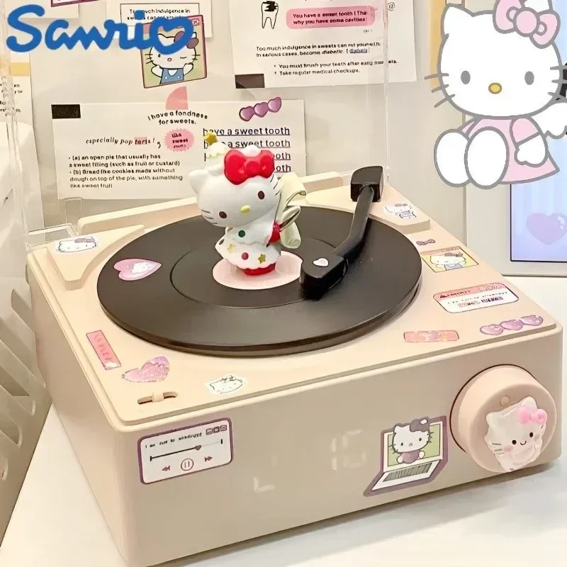 Sanrio Hello Kitty Figures Melody Action Figure Pochacco Doll Crayon Toys Jukebox Retro Bluetooth Cd Player Festival Gifts
