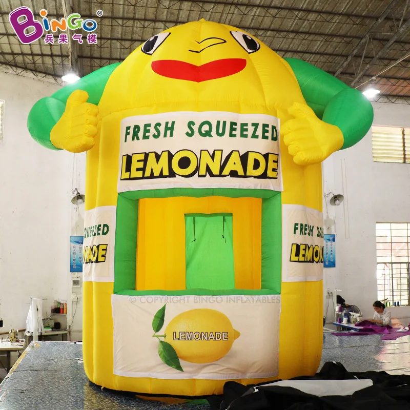 Customized 3.8x4.5mH Inflatable Lemonade Booth Kiosk / 12.5x15 Feet Lemon Stand Balloon For Events Promotion Advertising 6