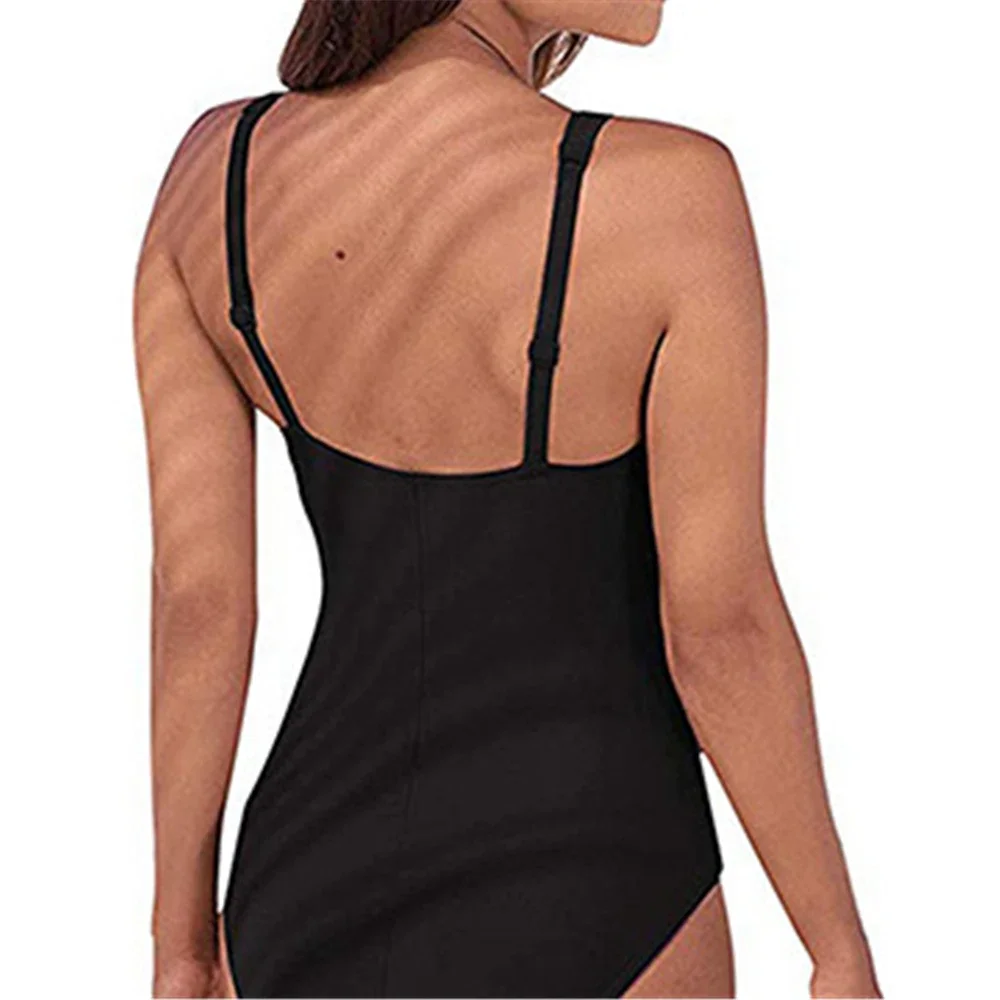 Women's One-piece Swimsuit Sexy Solid Color Shoulder Strap Swimming Bathing Surfing Suit Beach Sports Wear Sexy Swimwear - 6