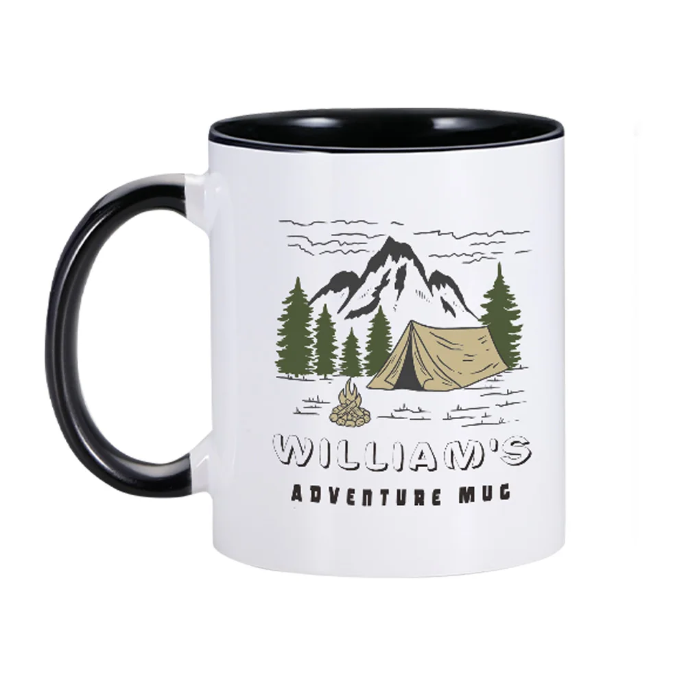 

Personalized Adventure Mug Customized Name Father's Day Gift for Outdoor Travel Camping Mug Cup Unique Perfect Dad Papa Gifts